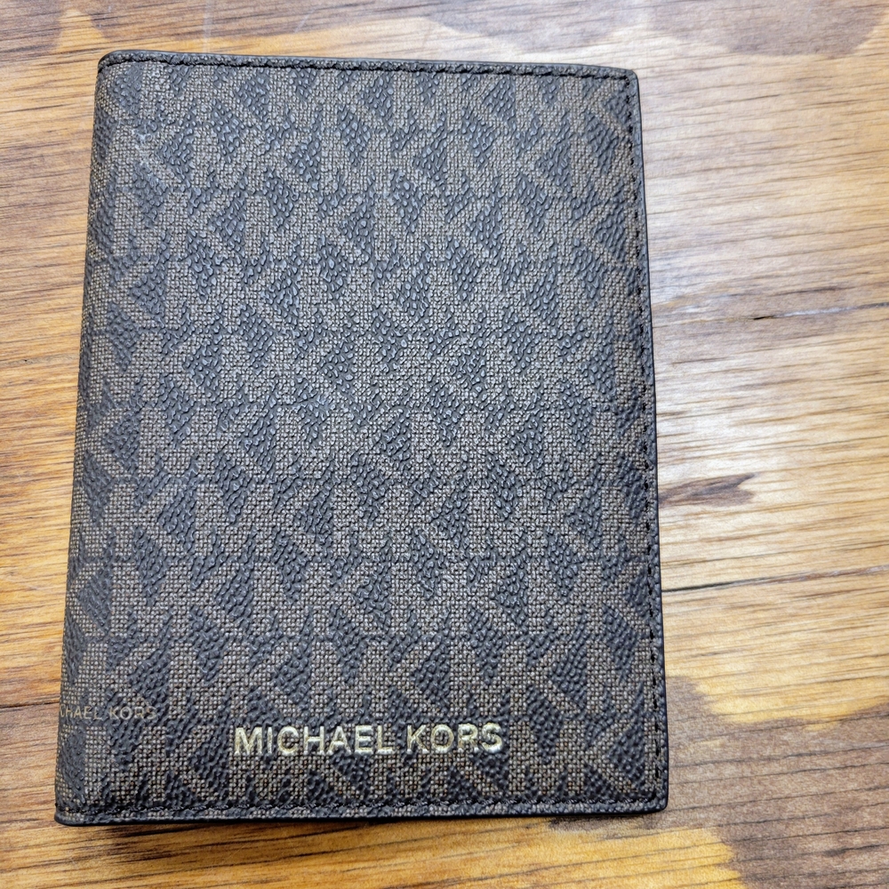 Michael Kors Brown Wallet with Geometric Pattern